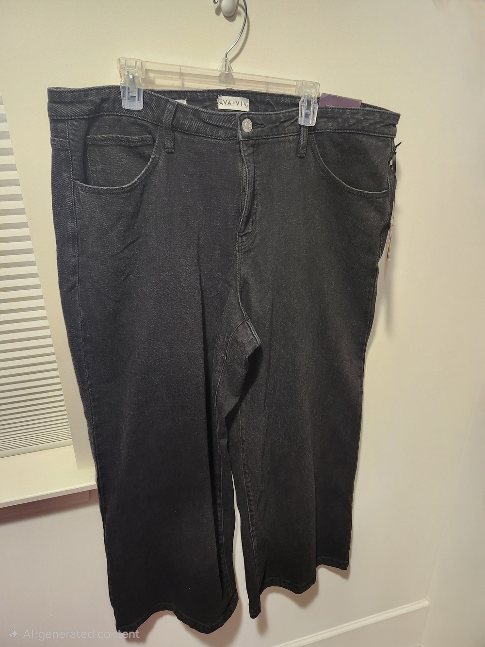 Ava & Viv Women's Wide Leg Jeans in Black